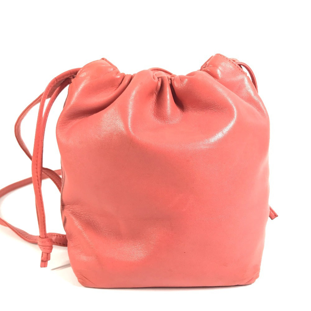 LOEWE Anagram logo Bag Crossbody Pochette Shoulder Bag Nappa leather Red Pink Based Used