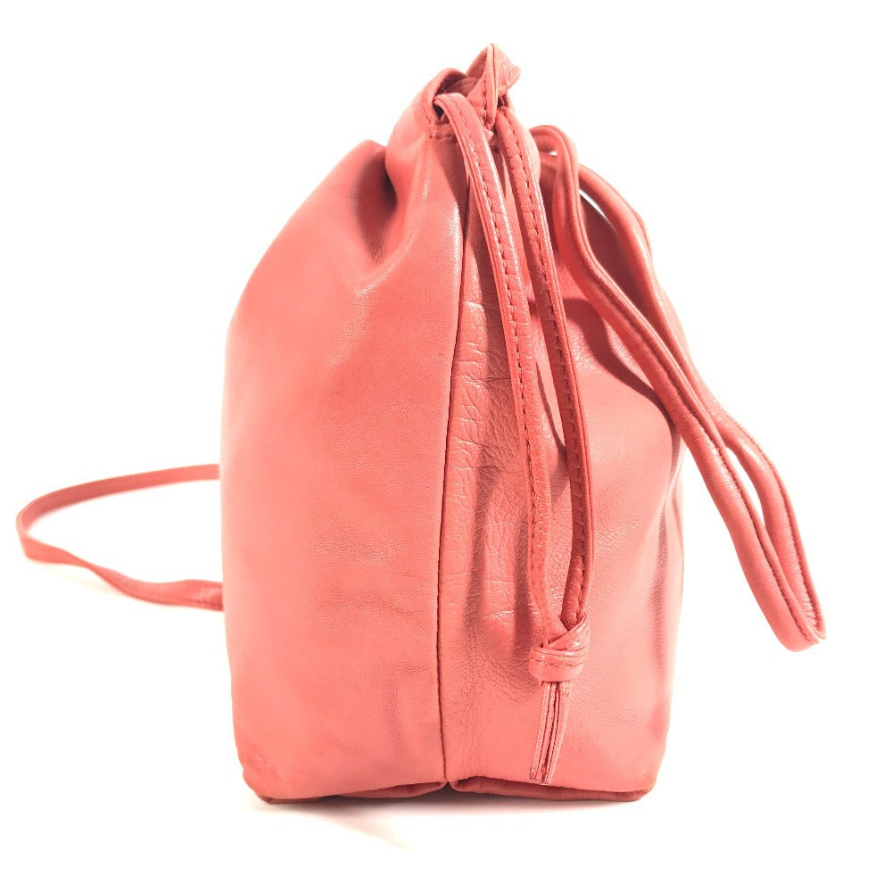LOEWE Anagram logo Bag Crossbody Pochette Shoulder Bag Nappa leather Red Pink Based Used