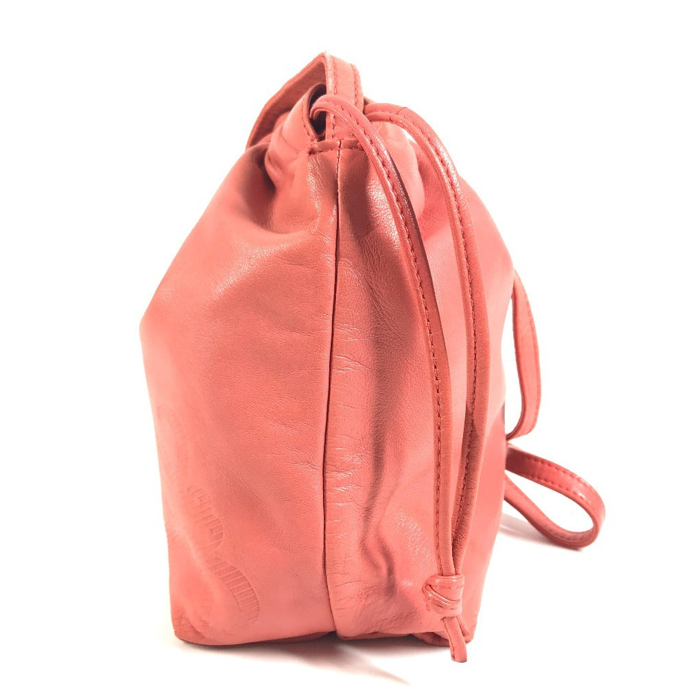 LOEWE Anagram logo Bag Crossbody Pochette Shoulder Bag Nappa leather Red Pink Based Used