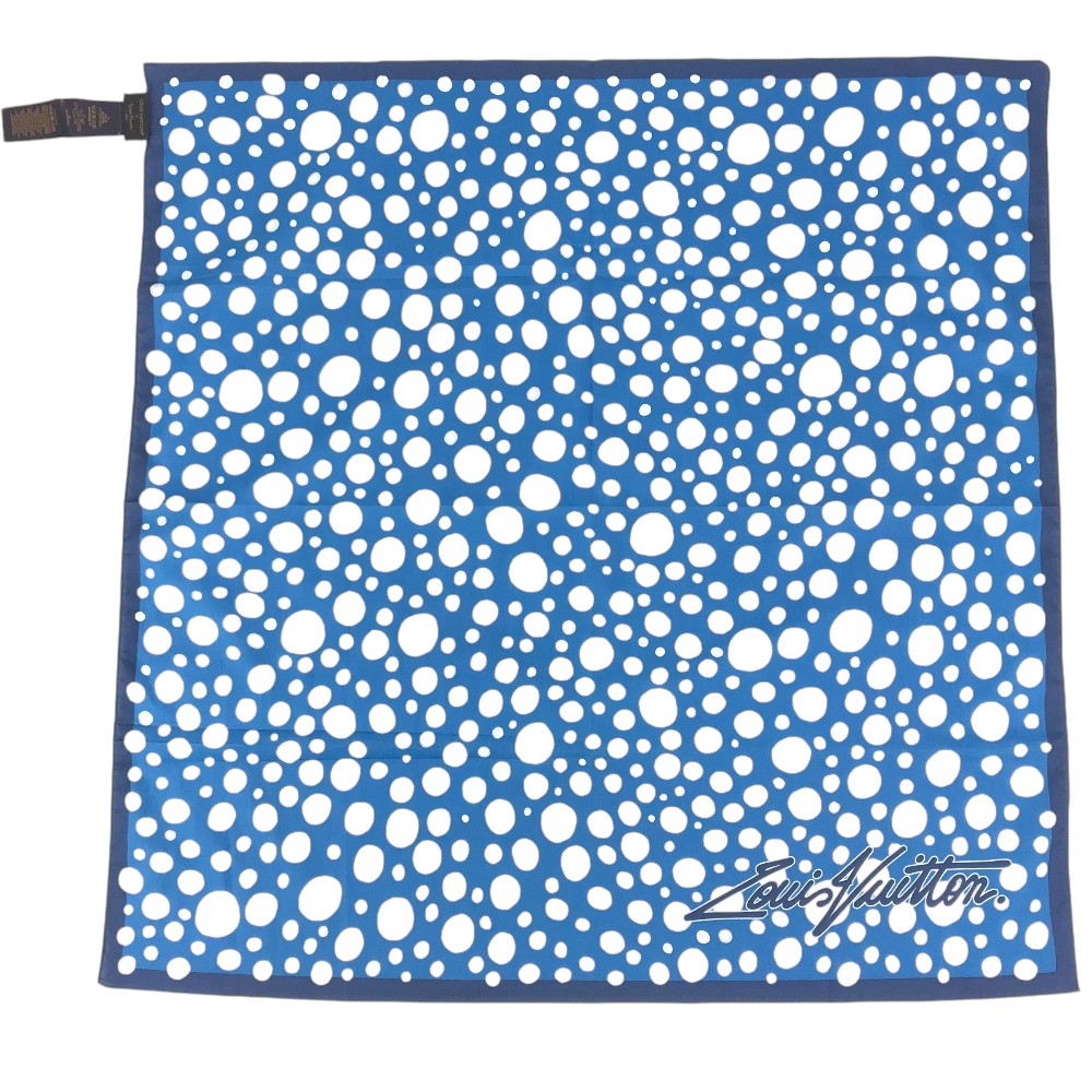 LOUIS VUITTON M78365 LVxYK Set of Three Bandanas - Infinity Dot Scarf Only one Scarf cotton blue Used