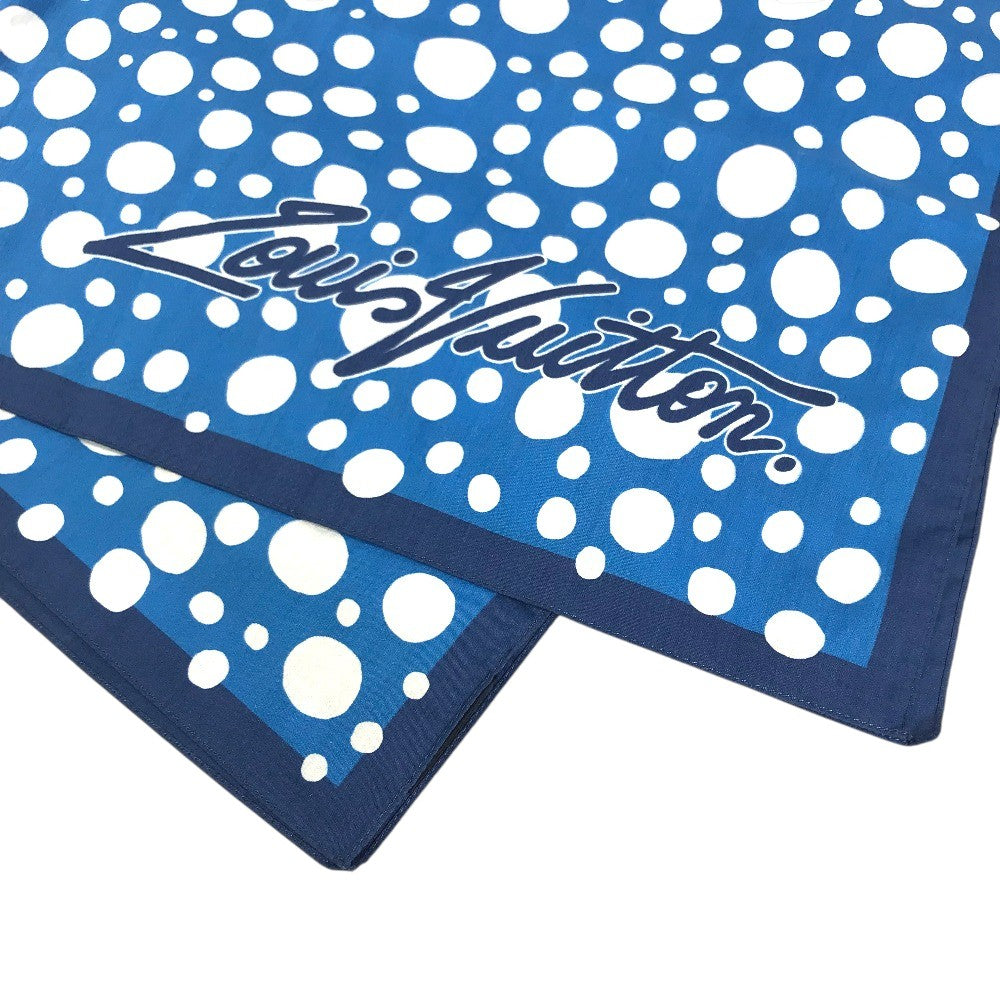 LOUIS VUITTON M78365 LVxYK Set of Three Bandanas - Infinity Dot Scarf Only one Scarf cotton blue Used