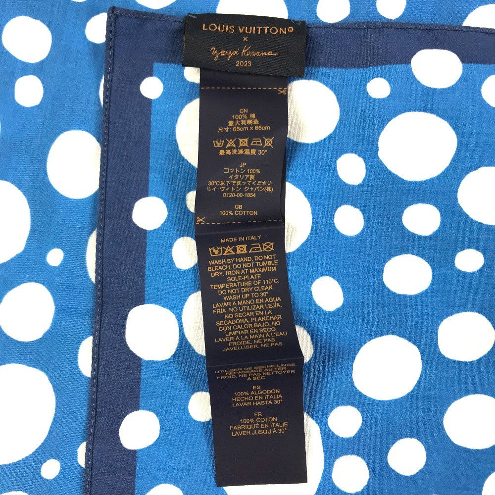LOUIS VUITTON M78365 LVxYK Set of Three Bandanas - Infinity Dot Scarf Only one Scarf cotton blue Used