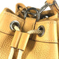 HERMES H-punched logo drawstring bag lunch bag shawl Shoulder Bag Taurillon Clemence Yellow Beige Based Used