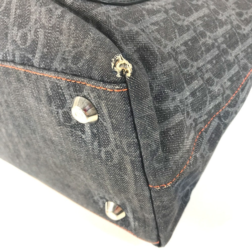 Dior Flight line Trotter Logo Denim Bag Tote Bag Shoulder Bag Hand Bag Leather/Canvas blue/Orange Used