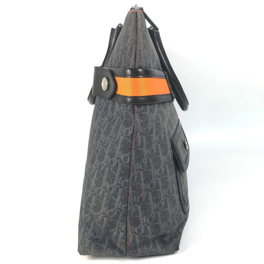 Dior Flight line Trotter Logo Denim Bag Tote Bag Shoulder Bag Hand Bag Leather/Canvas blue/Orange Used