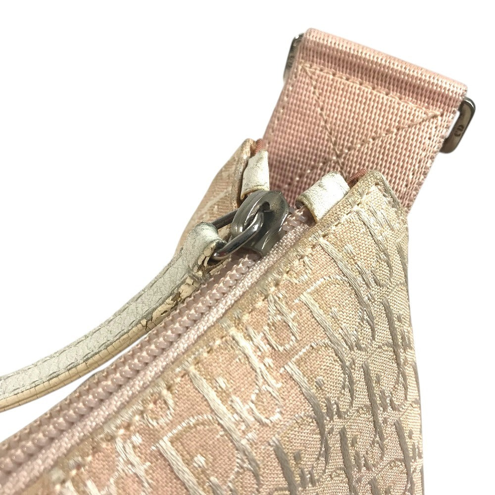 Dior Trotter logo Bag Crossbody Shoulder Bag Canvas/Leather pink/White Used