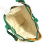 HERMES vintage Bird pattern Shoulder bag Drawstring bag Shoulder Bag cotton Green/yellow Used