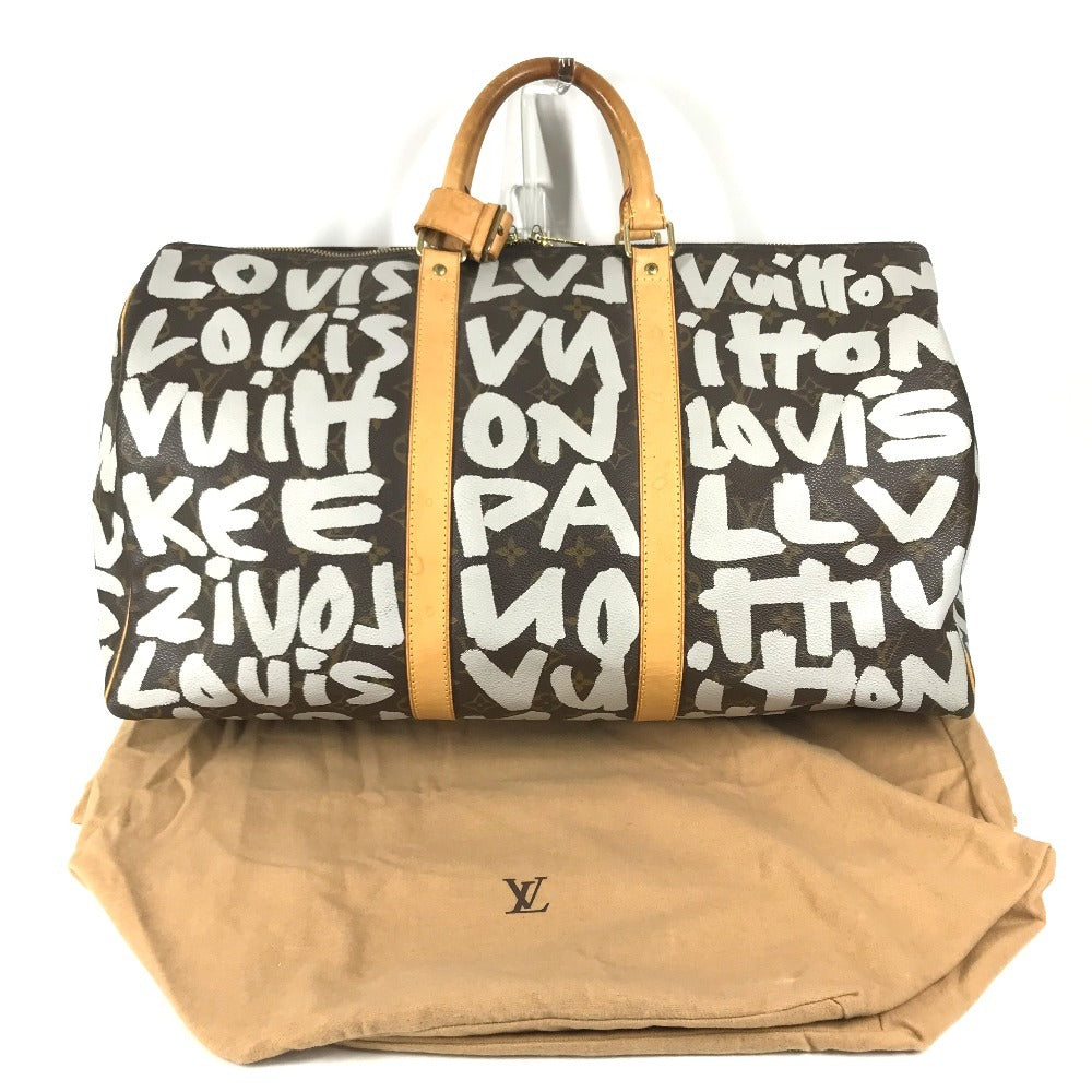 LOUIS VUITTON M92197 Monogram Graffiti Keepall50 Keepall 50 Duffle Bag Bag Travel Bag Travel Bag Duffle Bag MonogramCanvas White/Brown Used