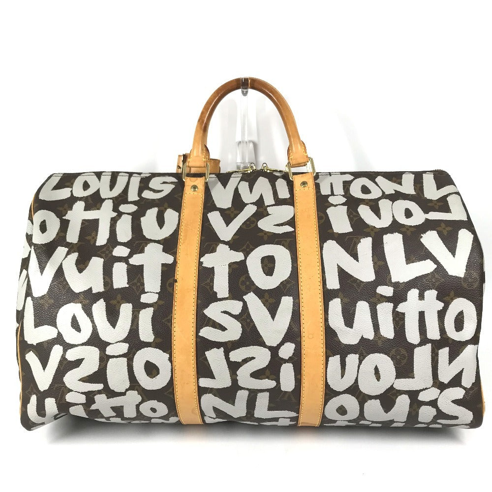 LOUIS VUITTON M92197 Monogram Graffiti Keepall50 Keepall 50 Duffle Bag Bag Travel Bag Travel Bag Duffle Bag MonogramCanvas White/Brown Used