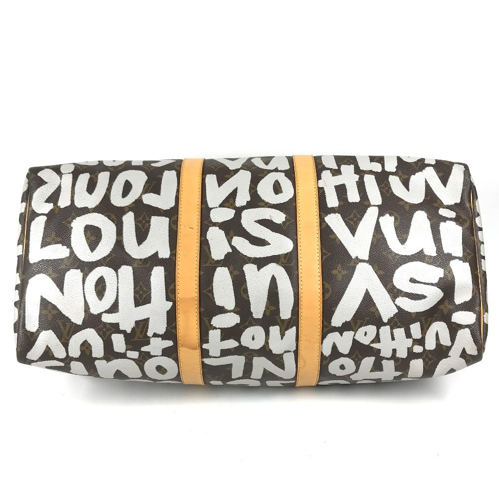 LOUIS VUITTON M92197 Monogram Graffiti Keepall50 Keepall 50 Duffle Bag Bag Travel Bag Travel Bag Duffle Bag MonogramCanvas White/Brown Used