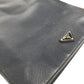 PRADA triangle logo triangle logo plate Handbag (vertical) Business bag saffiano leather blue Used