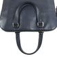 PRADA triangle logo triangle logo plate Handbag (vertical) Business bag saffiano leather blue Used