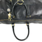 VERSACE vintage Sunburst logo 2-Way Bag: Shoulder Bag, Crossbody Bag, Duffle Bag Hand Bag Leather Black/Gold Used