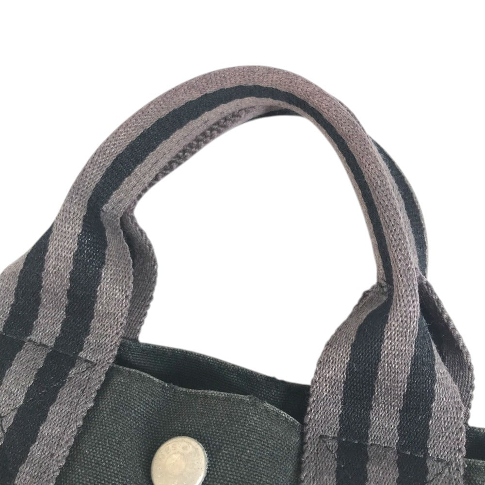 HERMES Fourre ToutPM Fourre Tout PM Tote Bag Hand Bag cotton Black/gray Used