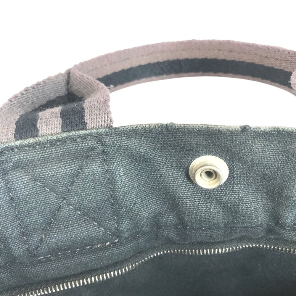 HERMES Fourre ToutPM Fourre Tout PM Tote Bag Hand Bag cotton Black/gray Used