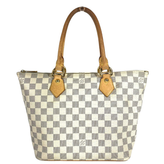 LOUIS VUITTON N51186 Damier Azur Saleya PM PVC Leather Shoulder Bag Tote Bag Damier Azur Canvas White Used