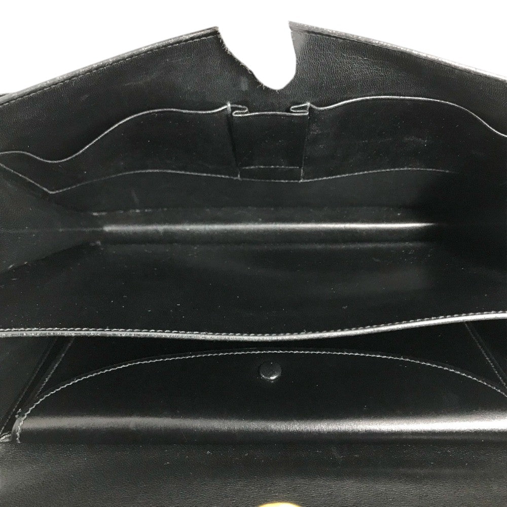 HERMES vintage Paroniere GoldHardware Paroniere Hand Bag Box Scarf Black Hand Bag Leather Black Used