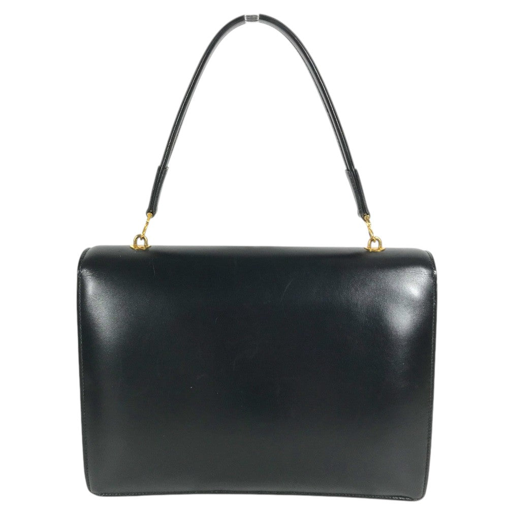 HERMES vintage Paroniere GoldHardware Paroniere Hand Bag Box Scarf Black Hand Bag Leather Black Used
