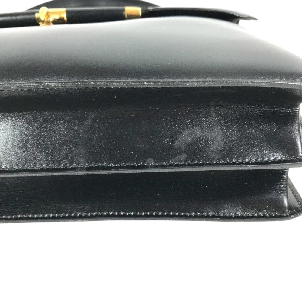 HERMES vintage Paroniere GoldHardware Paroniere Hand Bag Box Scarf Black Hand Bag Leather Black Used