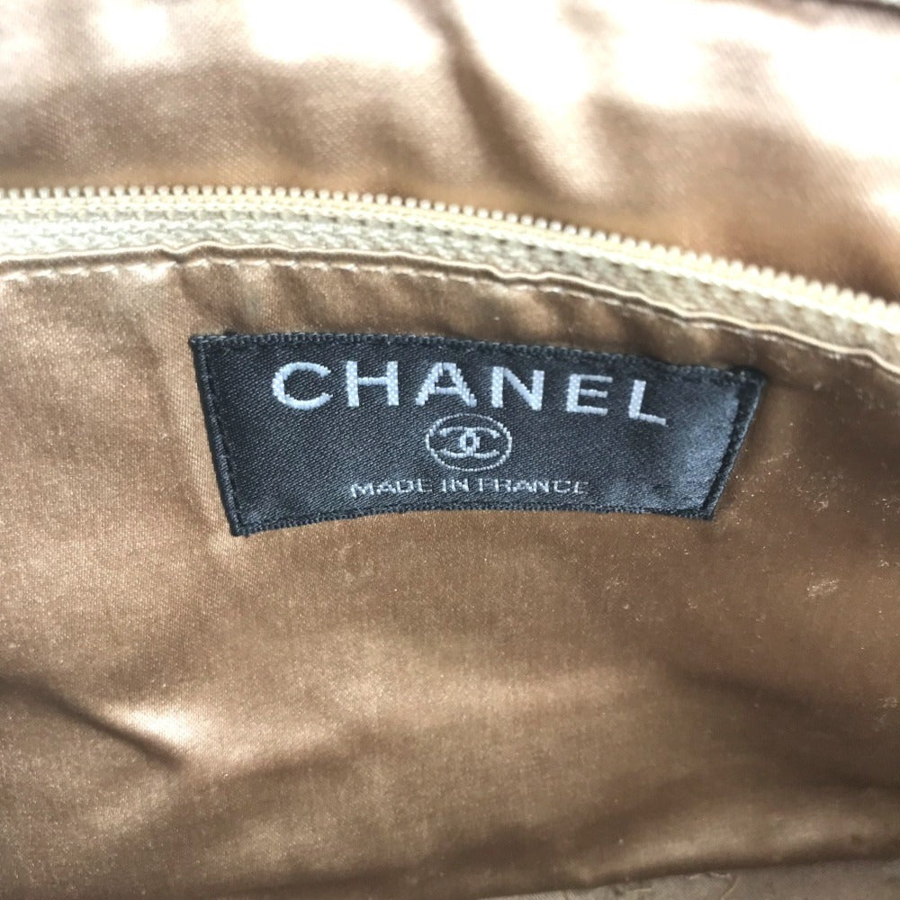 CHANEL Translated ants Clover CC logo CC Mark bag flap Shoulder Bag cotton Black Used