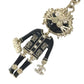 CHANEL 22P Lion Camellia Logo Animal Rhinestone Charm Bag Charm Key Holder Metal Black/Gold Used