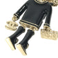 CHANEL 22P Lion Camellia Logo Animal Rhinestone Charm Bag Charm Key Holder Metal Black/Gold Used