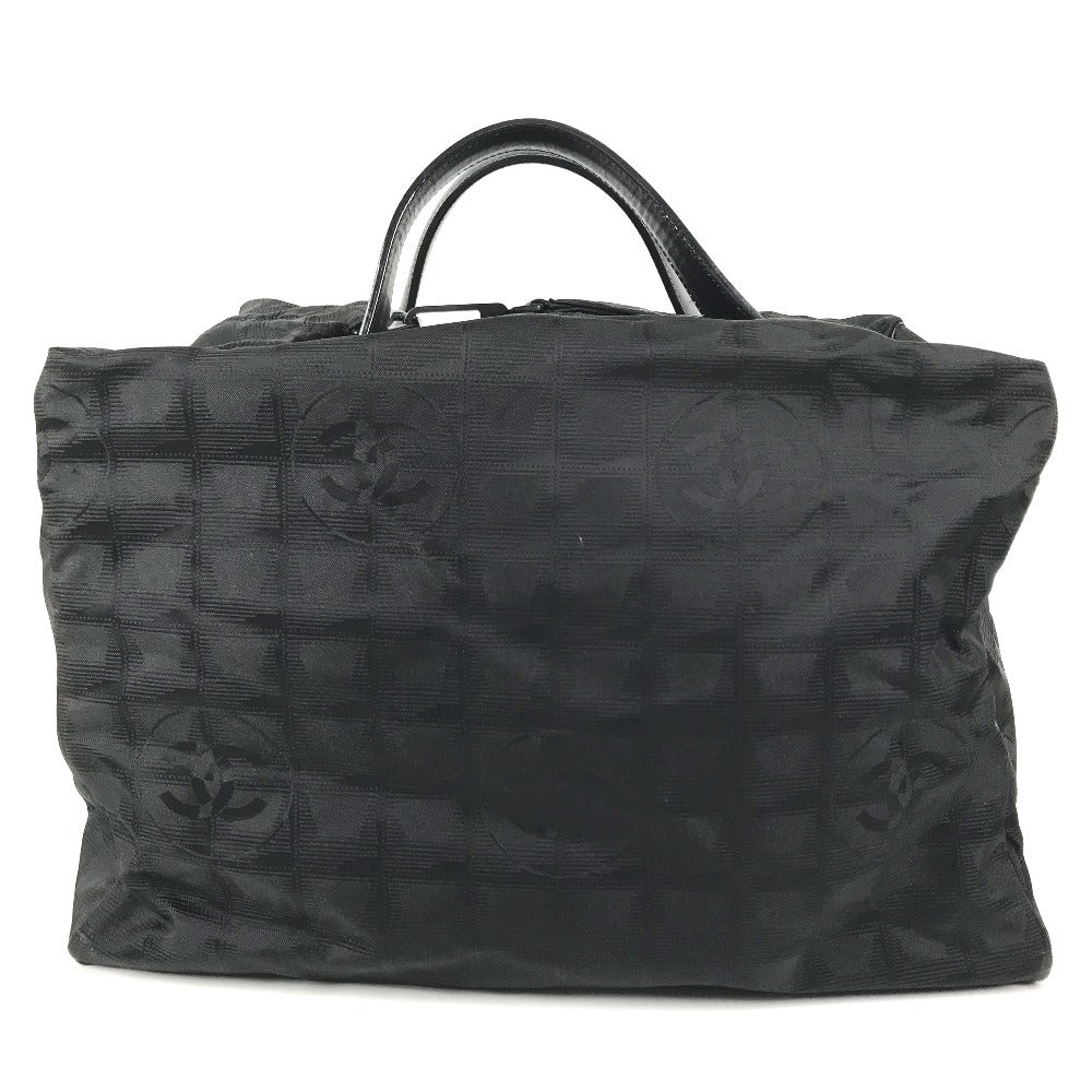 CHANEL New travel line CC CC Mark logo Bag, Business Bag, Mini Duffle Bag Hand Bag Nylon / Leather Black Used