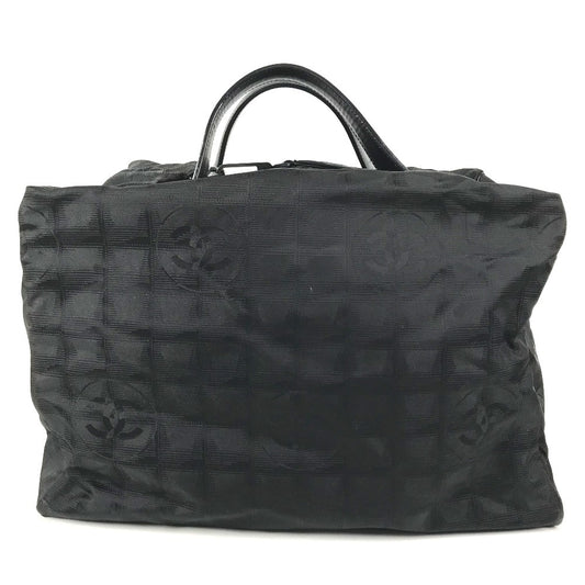 CHANEL New travel line CC CC Mark logo Bag, Business Bag, Mini Duffle Bag Hand Bag Nylon / Leather Black Used