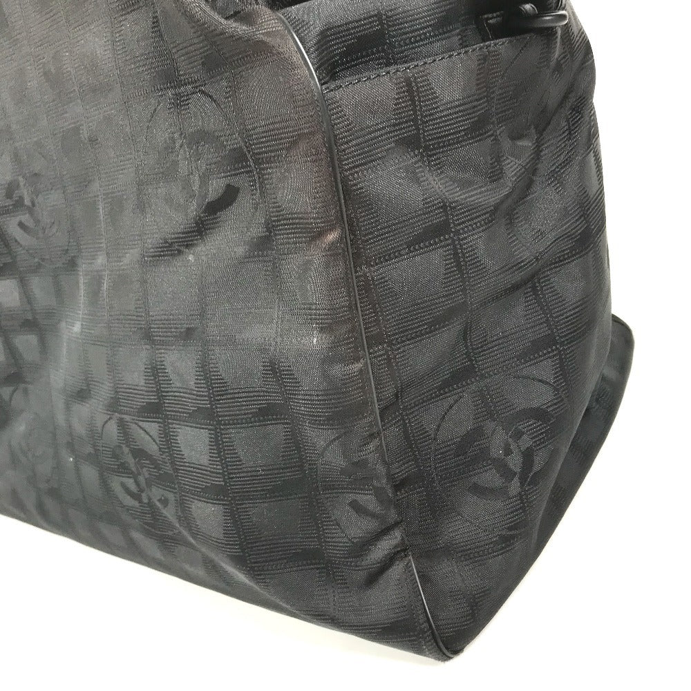 CHANEL New travel line CC CC Mark logo Bag, Business Bag, Mini Duffle Bag Hand Bag Nylon / Leather Black Used