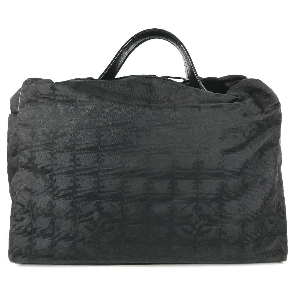 CHANEL New travel line CC CC Mark logo Bag, Business Bag, Mini Duffle Bag Hand Bag Nylon / Leather Black Used