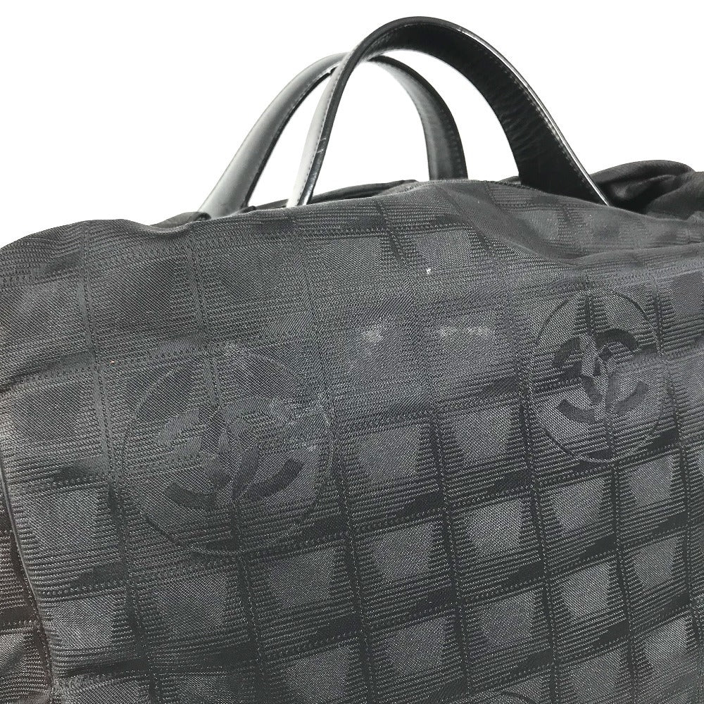 CHANEL New travel line CC CC Mark logo Bag, Business Bag, Mini Duffle Bag Hand Bag Nylon / Leather Black Used