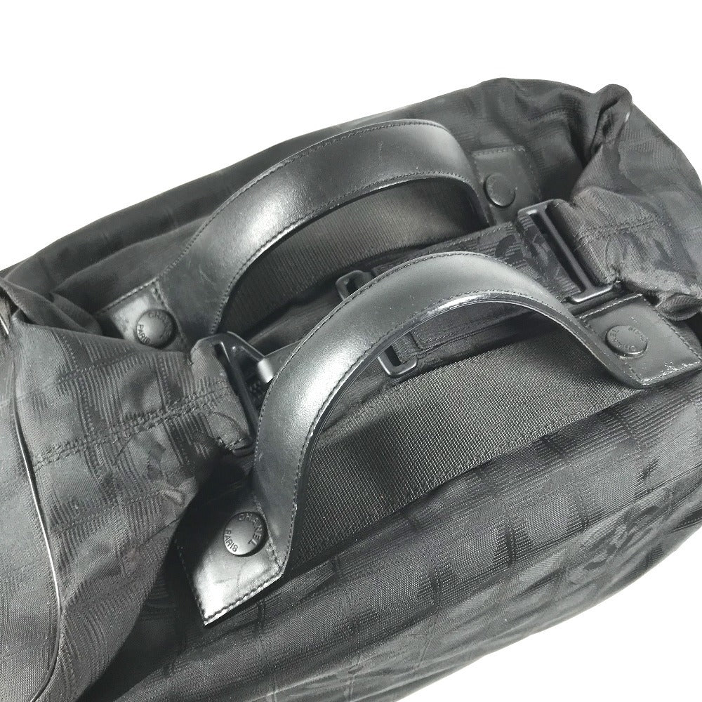 CHANEL New travel line CC CC Mark logo Bag, Business Bag, Mini Duffle Bag Hand Bag Nylon / Leather Black Used
