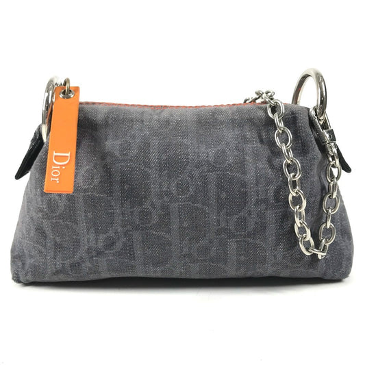 Dior Flight Trotter Logo Denim Makeup pouch, cosmetic pouch, shoulder bag, crossbody bag Cosmetics Pouch Denim Navy Used