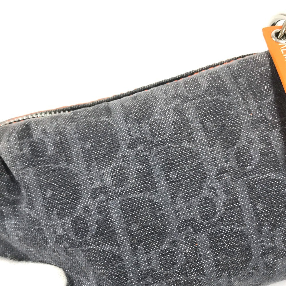 Dior Flight Trotter Logo Denim Makeup pouch, cosmetic pouch, shoulder bag, crossbody bag Cosmetics Pouch Denim Navy Used