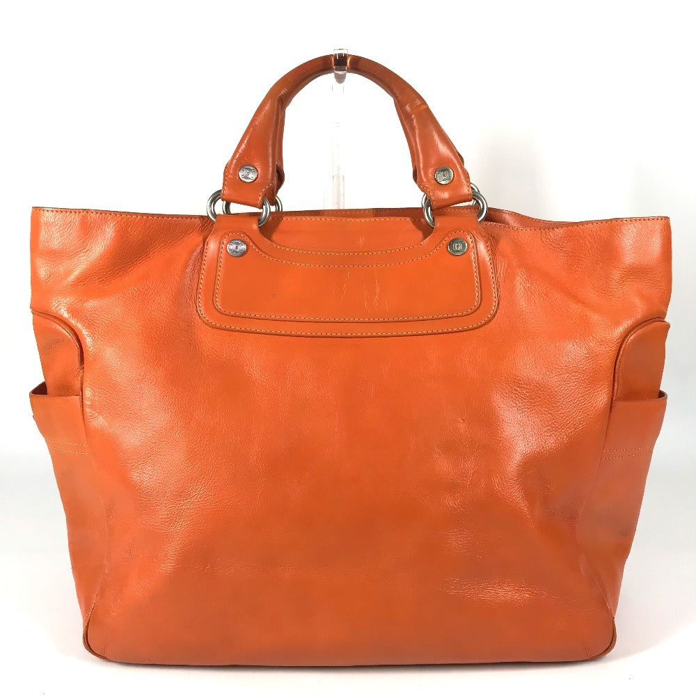 CELINE Shoulder Boogie Bag Large Bag Shoulder Bag Hand Bag Tote Bag Leather Orange Used