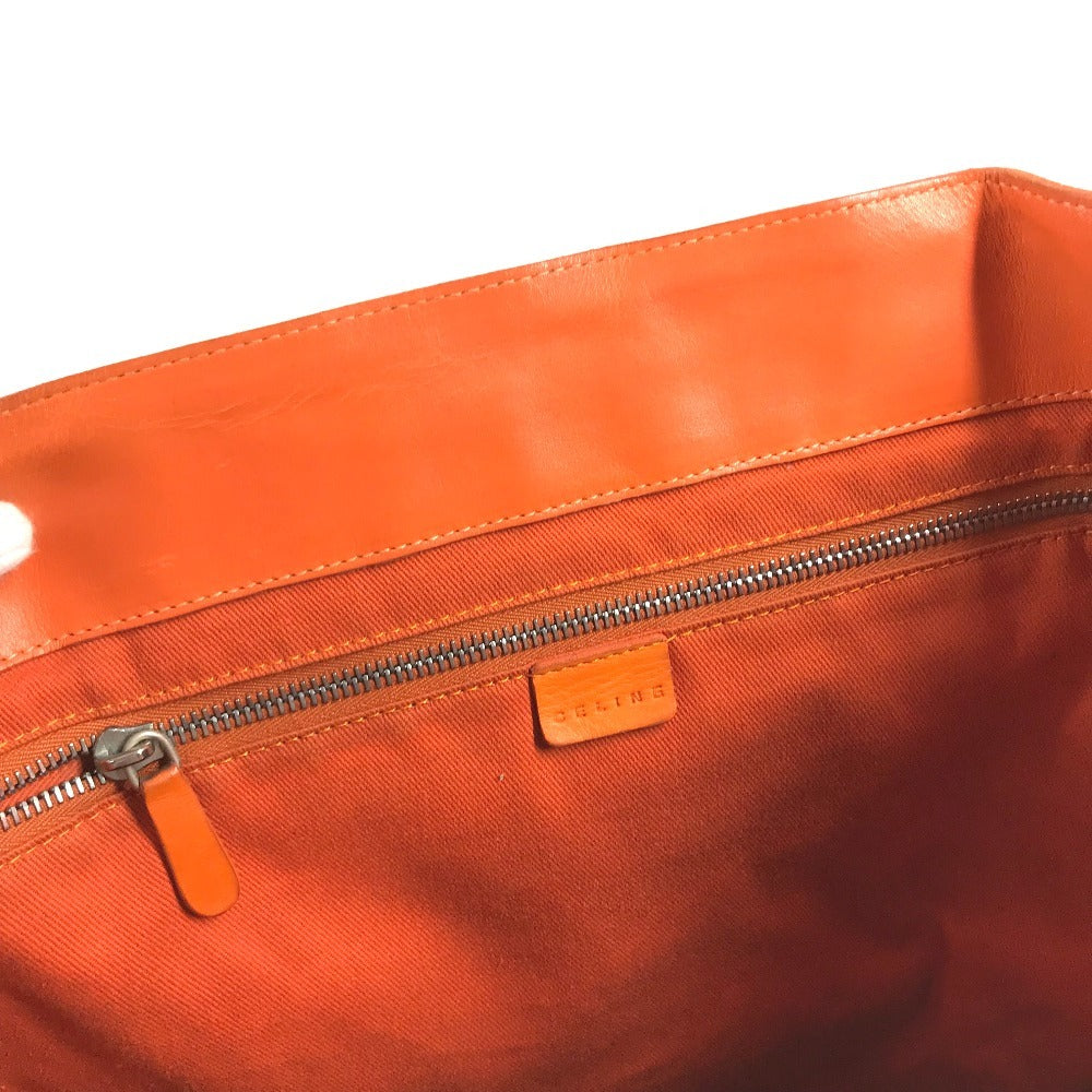 CELINE Shoulder Boogie Bag Large Bag Shoulder Bag Hand Bag Tote Bag Leather Orange Used