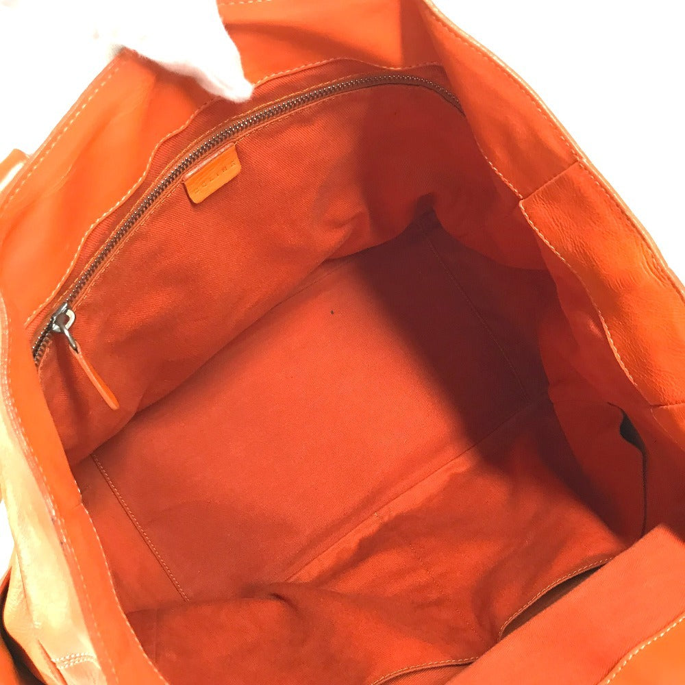 CELINE Shoulder Boogie Bag Large Bag Shoulder Bag Hand Bag Tote Bag Leather Orange Used