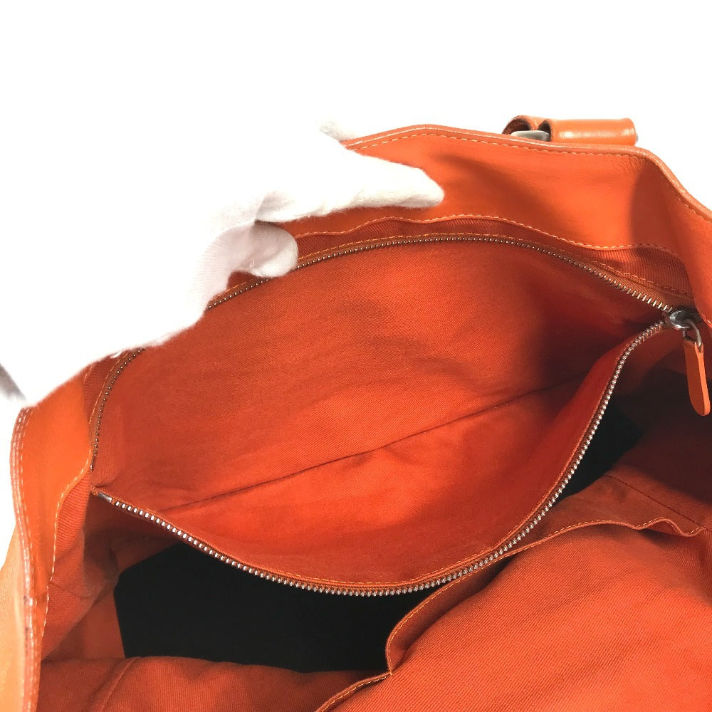 CELINE Shoulder Boogie Bag Large Bag Shoulder Bag Hand Bag Tote Bag Leather Orange Used