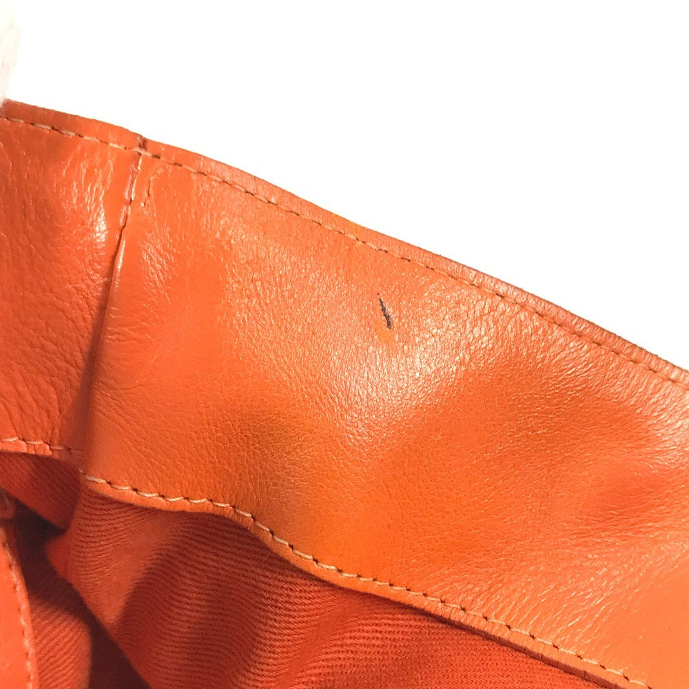CELINE Shoulder Boogie Bag Large Bag Shoulder Bag Hand Bag Tote Bag Leather Orange Used