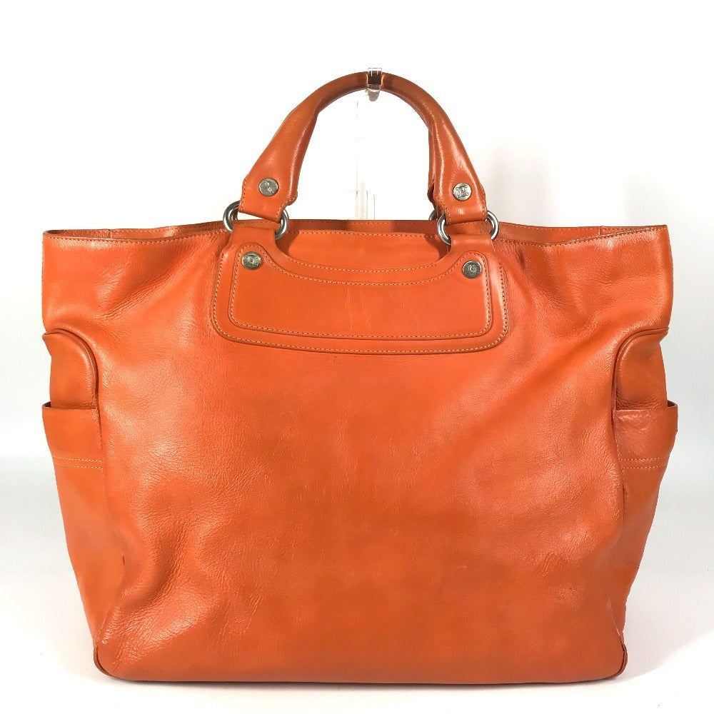 CELINE Shoulder Boogie Bag Large Bag Shoulder Bag Hand Bag Tote Bag Leather Orange Used
