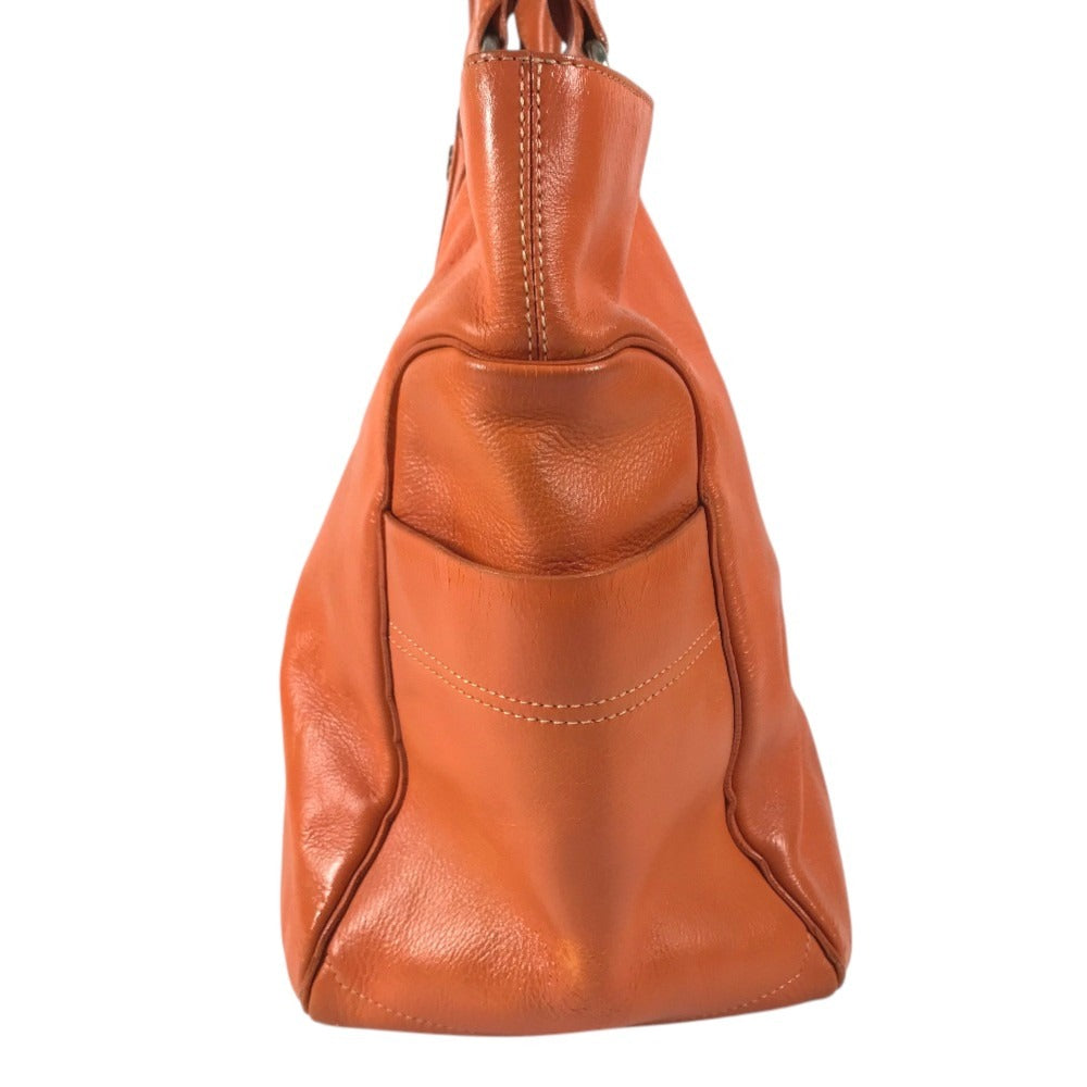 CELINE Shoulder Boogie Bag Large Bag Shoulder Bag Hand Bag Tote Bag Leather Orange Used