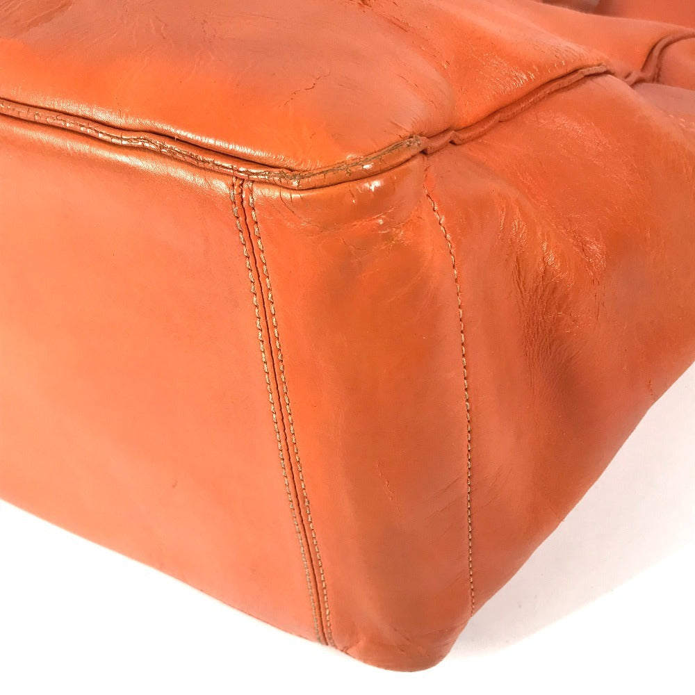 CELINE Shoulder Boogie Bag Large Bag Shoulder Bag Hand Bag Tote Bag Leather Orange Used