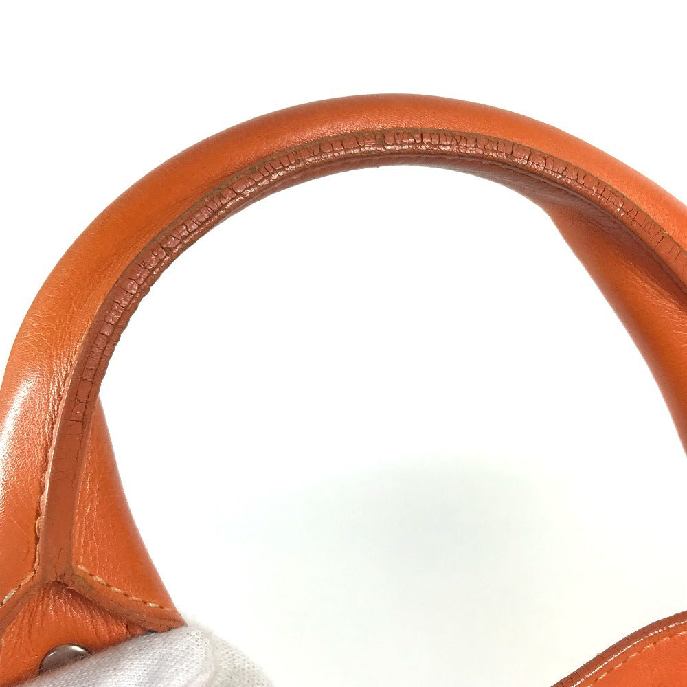 CELINE Shoulder Boogie Bag Large Bag Shoulder Bag Hand Bag Tote Bag Leather Orange Used