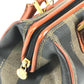 FENDI vintage Pecan Bag Mini Duffle Bag Hand Bag PVC/Leather khaki/Brown Used