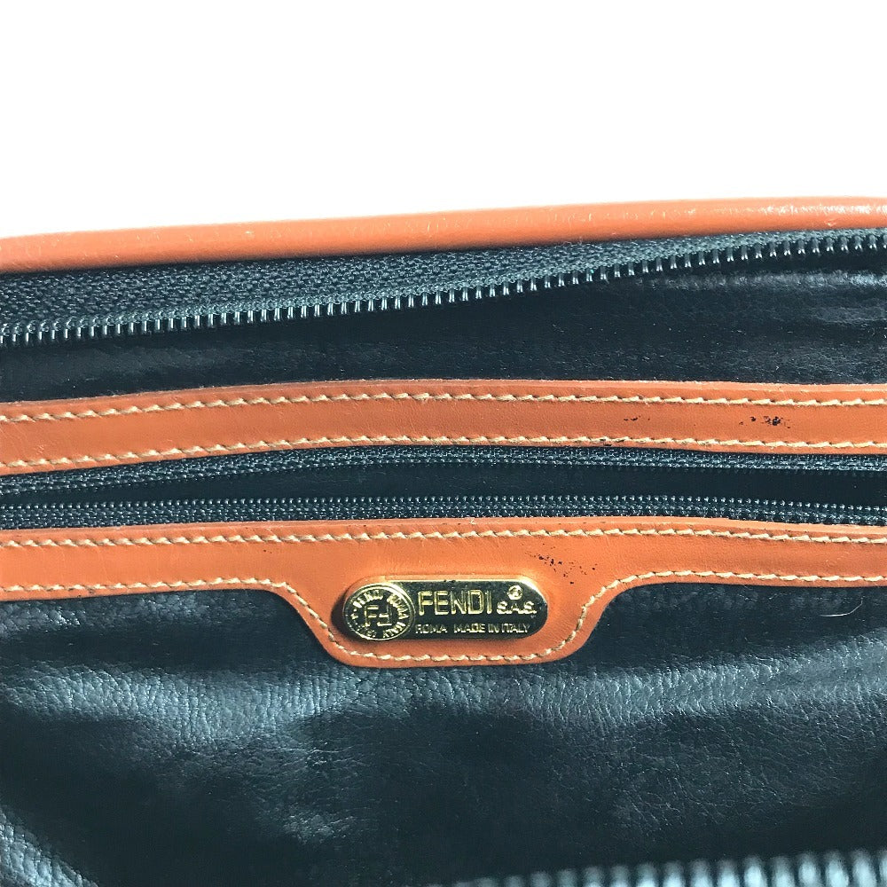 FENDI vintage Pecan Bag Mini Duffle Bag Hand Bag PVC/Leather khaki/Brown Used