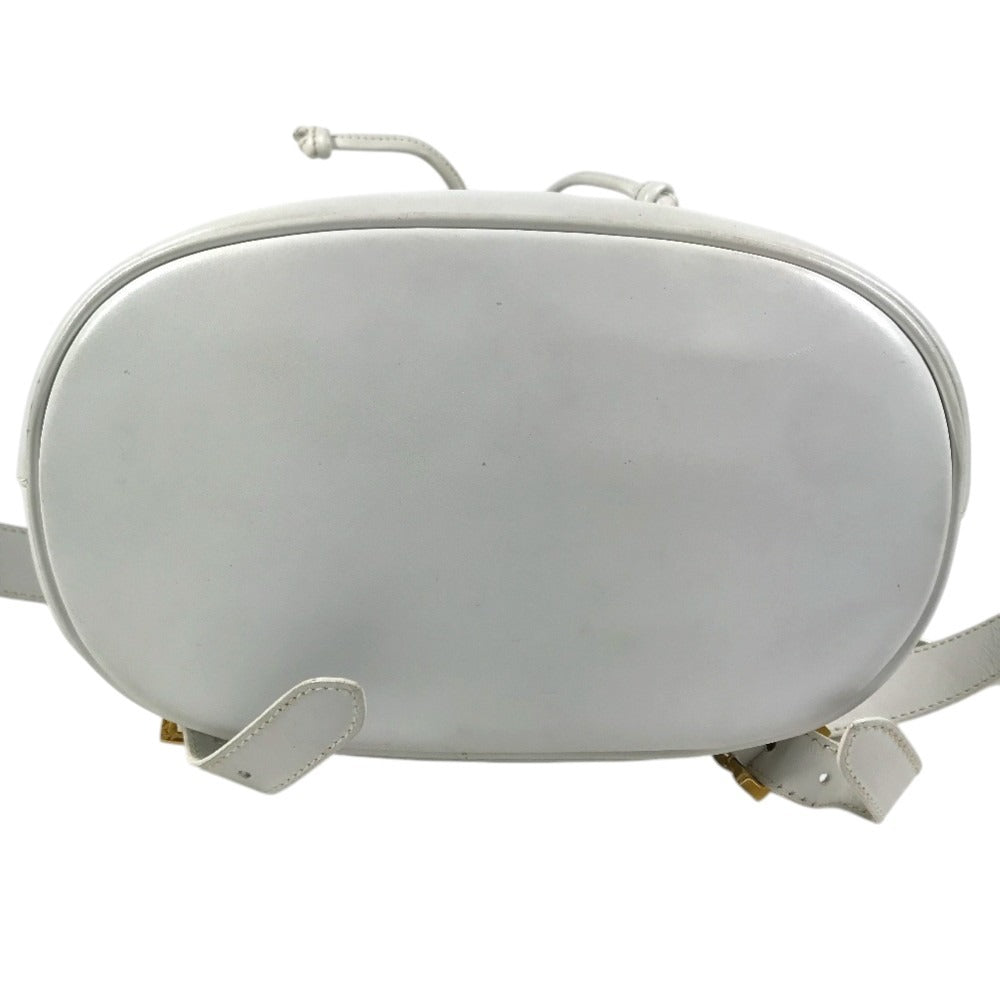 Salvatore Ferragamo vintage Gancini logo bag backpack Backpack straw / Leather White Used