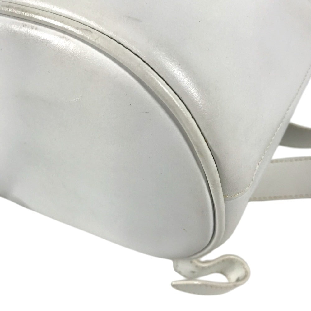 Salvatore Ferragamo vintage Gancini logo bag backpack Backpack straw / Leather White Used