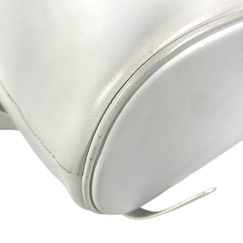 Salvatore Ferragamo vintage Gancini logo bag backpack Backpack straw / Leather White Used