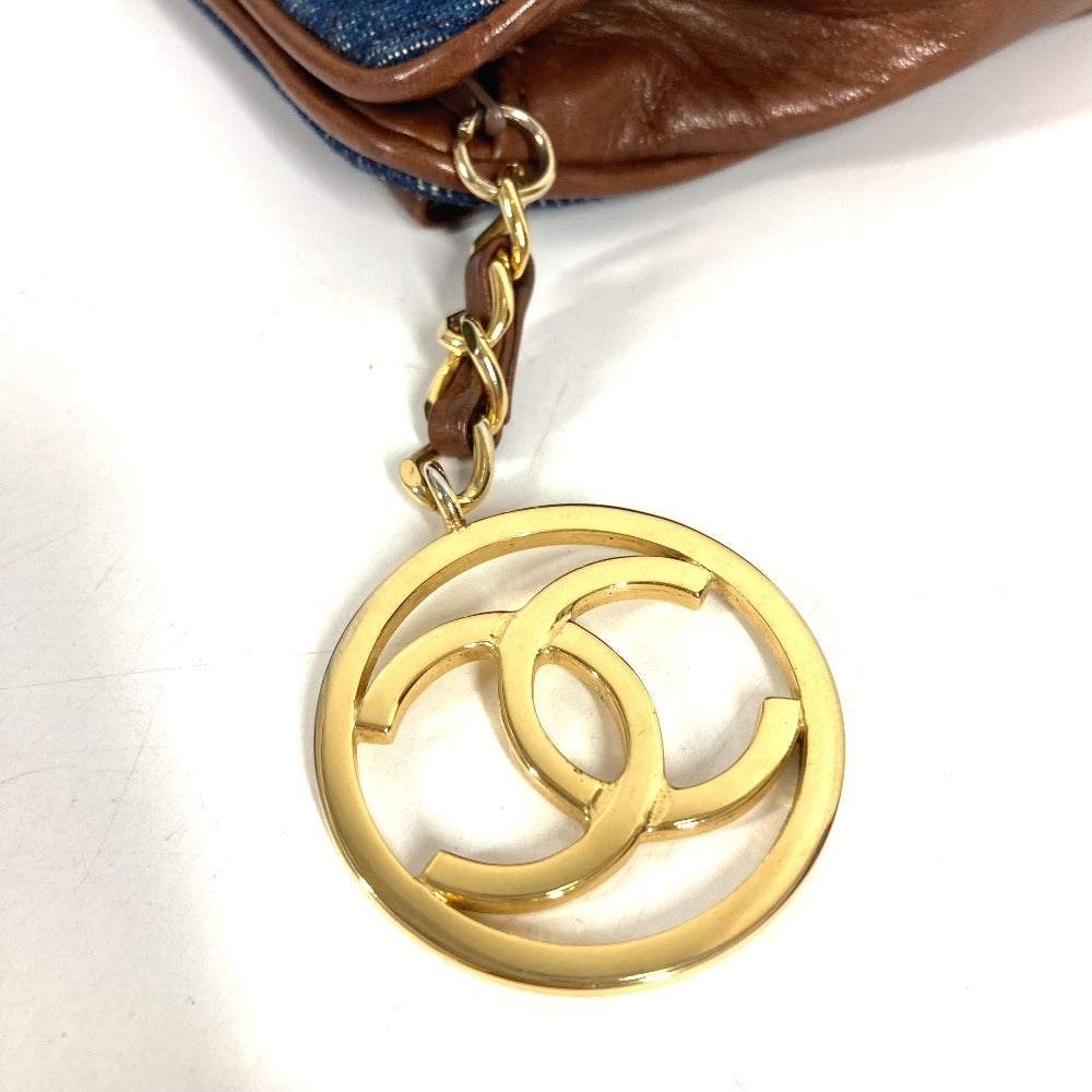 CHANEL vintage CC CC Mark logo Chain Bags, pouches, belt bags, body bags Waist Pouch Denim / Leather blue/Brown Used
