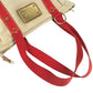 LOUIS VUITTON M40035 Antigua Cabas MM Bag Tote Bag shawl Shoulder Bag Canvas Beige/Red Used
